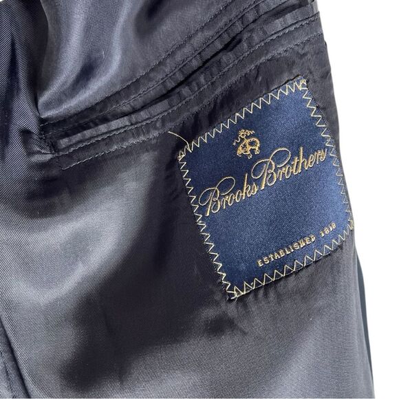 Brooks Brothers Loro Piana super 120s Navy blue Wool Sport Coat Blazer Mens 42L - Picture 5 of 11